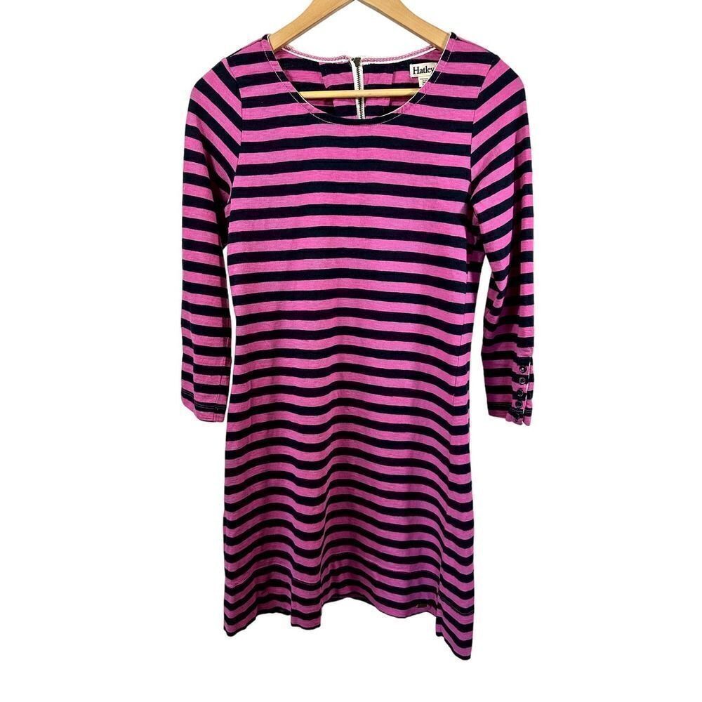 HATLEY Women's Cotton Striped Long Sleeve Shift Dress Pink/Blue Size Small